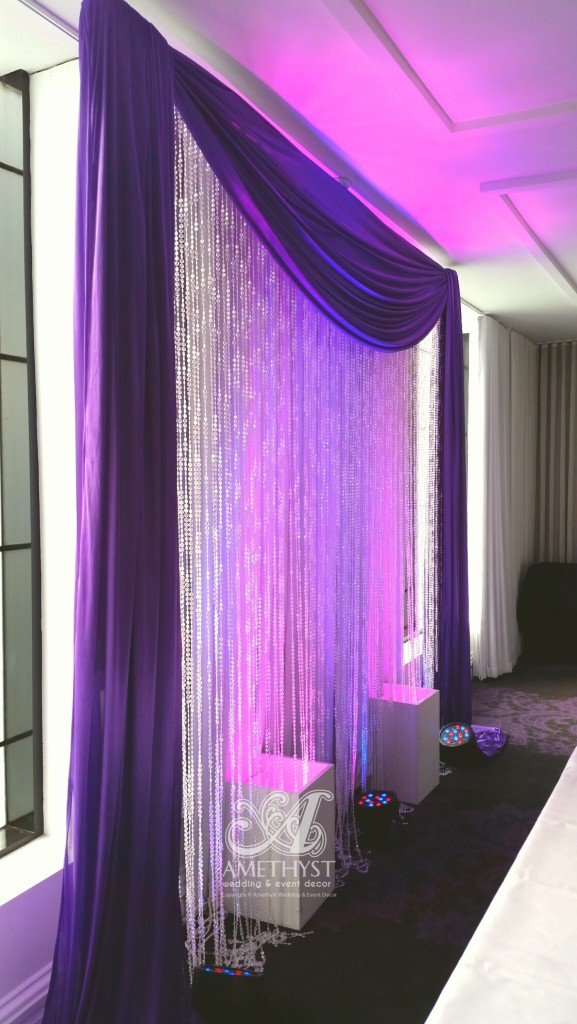 Purple Crystal Backdrop with Lights - more info>>